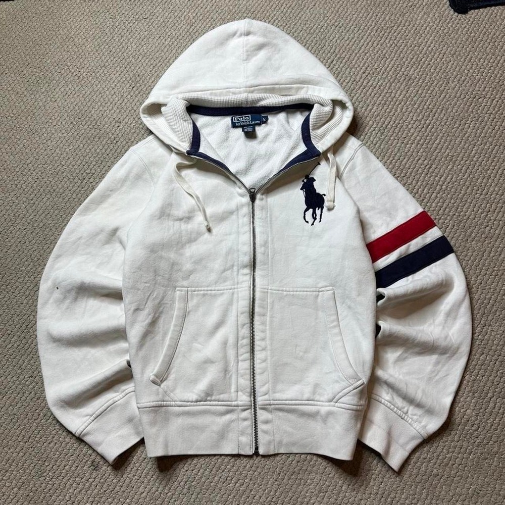 Y2K Vintage 2000s skater Grunge Polo Ralph Lauren Embroidered big pony Hoodie